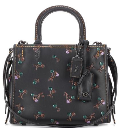Coach Rogue Cherry-printed Leather Tote