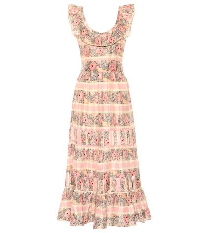Loveshackfancy Joanne Floral Silk Maxi Dress
