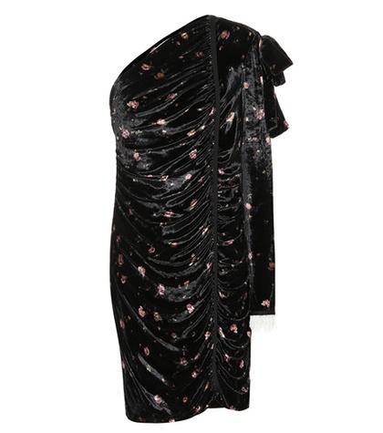 Philosophy Di Lorenzo Serafini Floral Velvet One-shoulder Dress