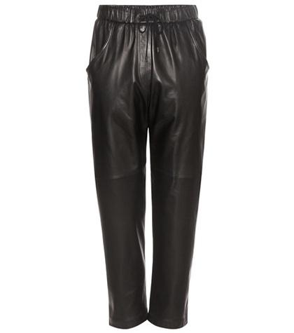 Brunello Cucinelli Leather Cropped Trousers