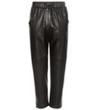 Brunello Cucinelli Leather Cropped Trousers