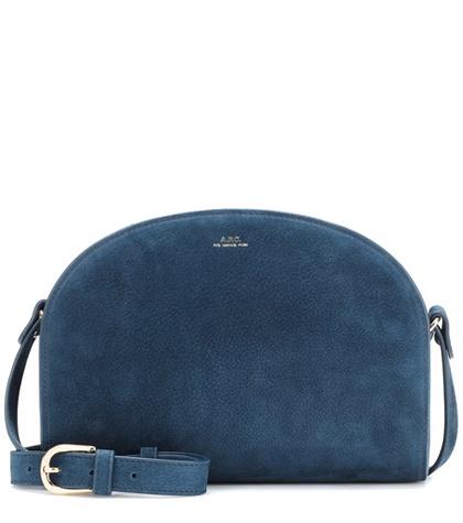 She Made Me Demi Lune Suede Shoulder Bag