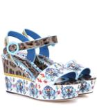 Dolce & Gabbana Printed Leather Platform Sandals