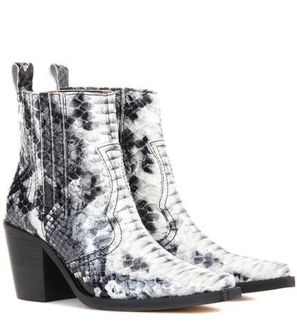Ganni Nellie Embossed Leather Boots