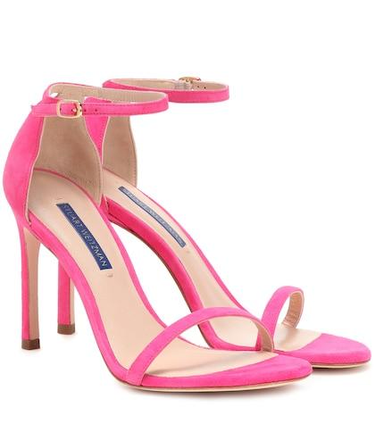 Alessandra Rich Nudistsong Suede Sandals
