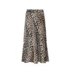 Ganni Leopard-printed Silk Midi Skirt