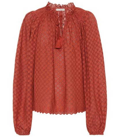 Bvlgari Eyewear Siarah Cotton Eyelet Lace Blouse