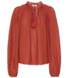 Bvlgari Eyewear Siarah Cotton Eyelet Lace Blouse