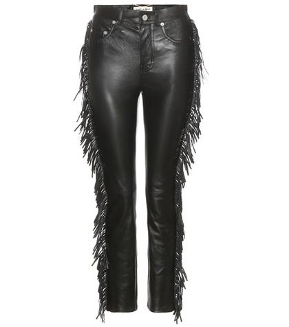 Saint Laurent Fringed Leather Trousers