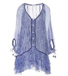 Poupette St Barth Bety Ruffled Silk Poncho