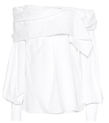 Carolina Herrera Off-the-shoulder Cotton Blouse