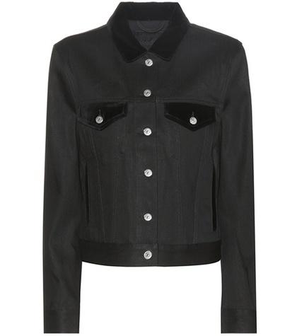 Acne Studios Top Denim Jacket With Velvet