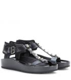 Balenciaga Classic Strap T Bar Leather Sandals