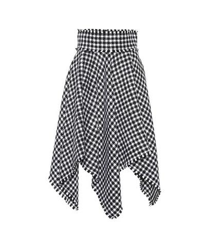 Valentino Houndstooth Wool-blend Skirt
