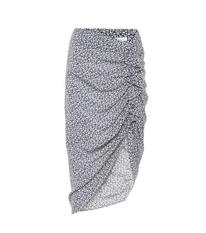 Veronica Beard Printed Asymmetric Silk Skirt