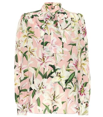 Dolce & Gabbana Floral Silk-crêpe De Chine Blouse