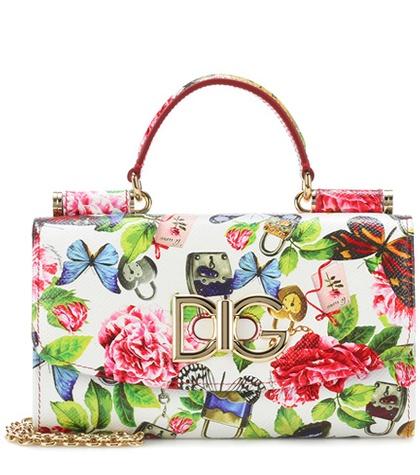 Dolce & Gabbana Floral Leather Crossbody Clutch