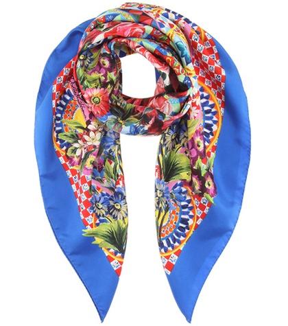 7 For All Mankind Printed Silk-twill Scarf