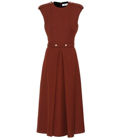 Victoria Beckham Belted Wool Midi Dress