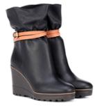 See By Chlo Kelvin Leather Wedge Ankle Boots