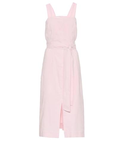 Vince Belted Linen-blend Midi Dress