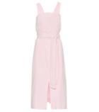 Vince Belted Linen-blend Midi Dress