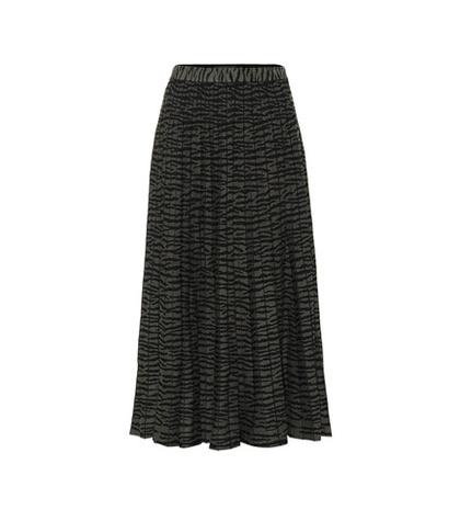 Proenza Schouler Leopard Pleated Knit Skirt