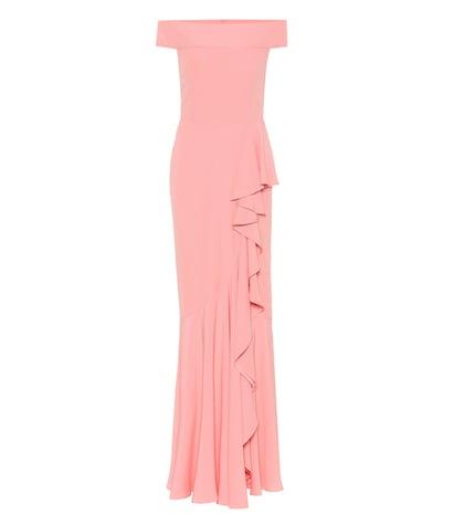 Alexander Mcqueen Off-the-shoulder Crêpe Ruffled Gown