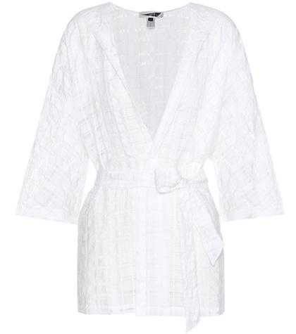 Jimmy Choo Palm Beach Check Organza Cotton-blend Shirt