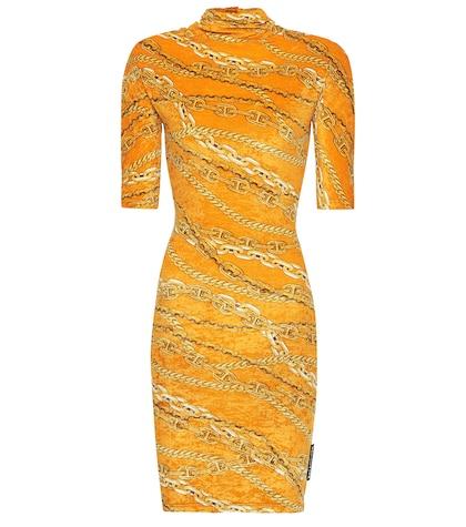 Les Rveries Printed Stretch-velvet Dress