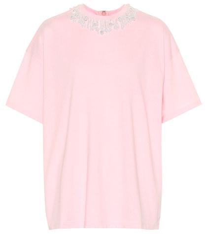 Christopher Kane Embellished Cotton-jersey T-shirt