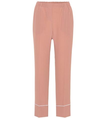 Victoria Beckham Cropped Silk-blend Trousers
