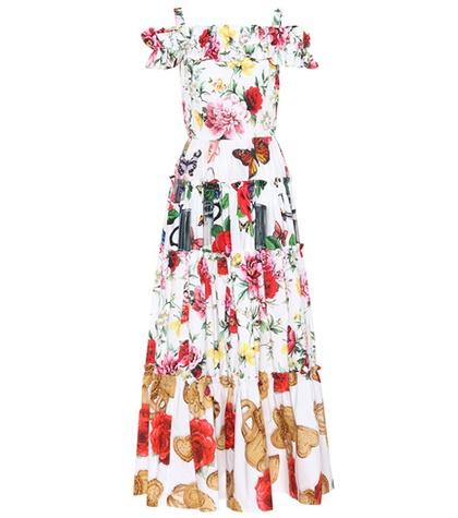 Dolce & Gabbana Printed Poplin Maxi Dress