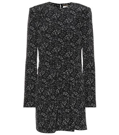 Oscar De La Renta Floral-printed Silk Minidress
