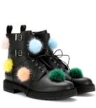 Acne Studios Fur-embellished Leather Ankle Boots