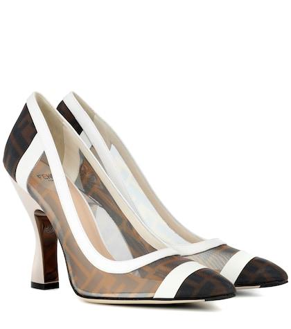 Fendi Leather-trimmed Pumps