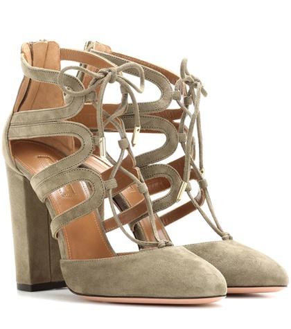 Aquazzura Hollie 105 Suede Pumps
