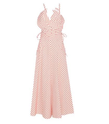 Rosie Assoulin Tutti Frutti Striped Linen And Cotton Dress