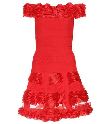 Alexander Mcqueen Ruffled Off-the-shoulder Minidress