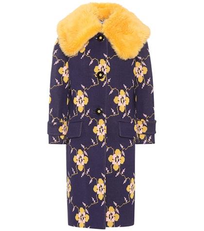 Miu Miu Wool-blend Jacquard Coat