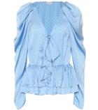 Magda Butrym Cefalu Polka-dot Silk Blouse