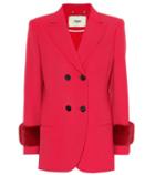 Fendi Wool-blend Fur Trim Jacket