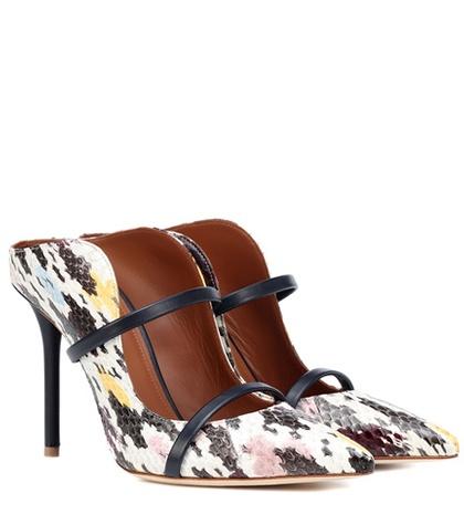 Malone Souliers Maureen 100 Snakeskin Mules