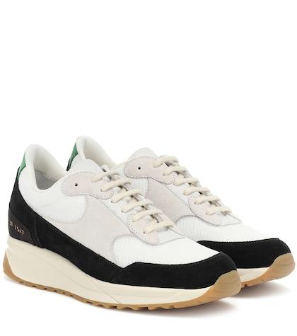 Common Projects New Track Suede-trimmed Sneakers