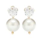 Oscar De La Renta Flower Faux Pearl Earrings