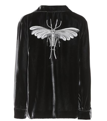 For Restless Sleepers Embroidered Velvet Shirt