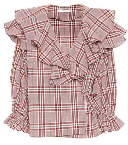 Rejina Pyo Plaid Cotton Wrap Top