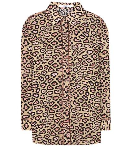 Givenchy Metallic-trimmed Printed Silk Blouse