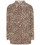 Givenchy Metallic-trimmed Printed Silk Blouse