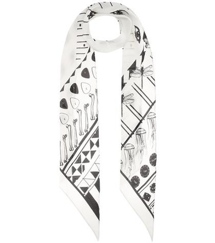 Rockins Classic Skinny Printed Silk Scarf